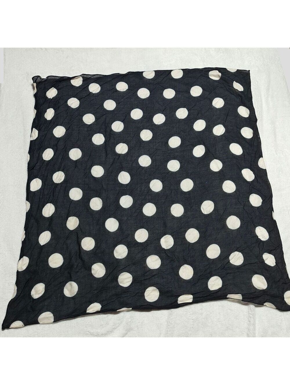 Large black and white polkadot scarf bandana